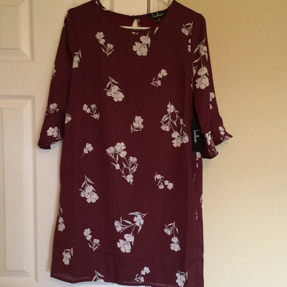 Lulu's Floral Plum Dress